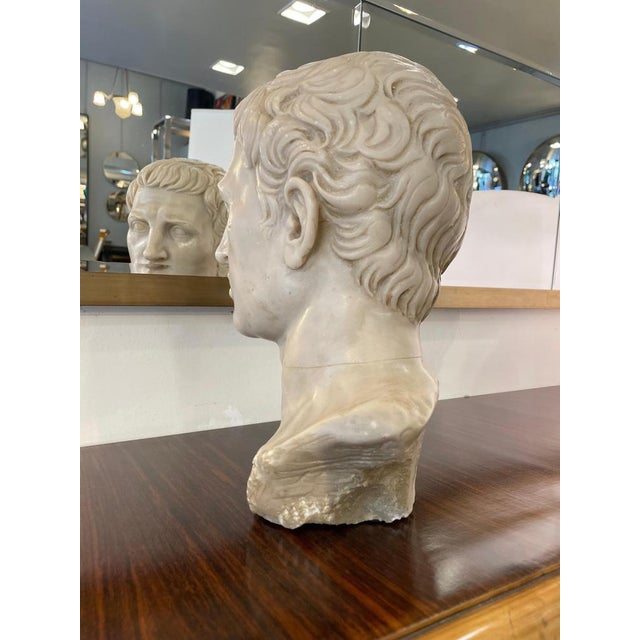White Bust of a Roman Emperor, Early 1800s, Marble For Sale - Image 8 of 13