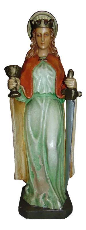 Pre-War Plaster Figure of Saint Jadwiga the Queen, 1920s