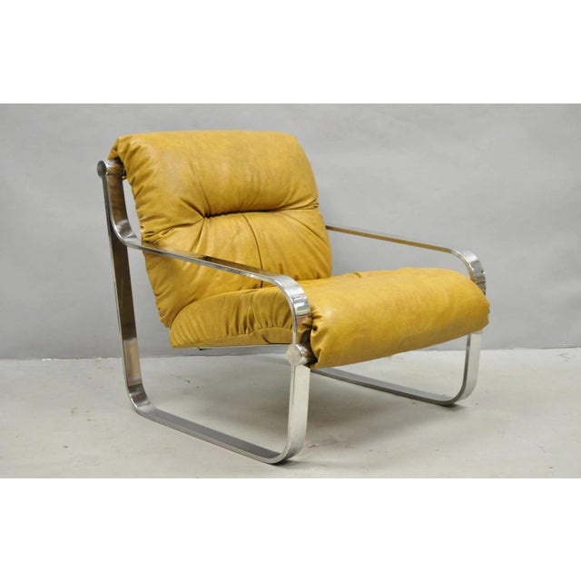 Mid-Century Modern Mid Century Modern Chrome Milo Baughman Style Club Lounge Chair by Agi Ind. For Sale - Image 3 of 18