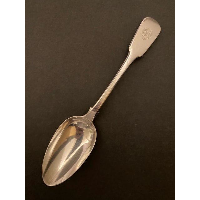 1827-english-sterling-serving-spoon-with-durham-family-crest-chairish