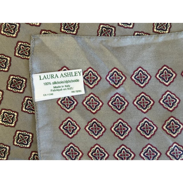 Traditional Laura Ashley Designer Silk Scarf For Sale - Image 3 of 11