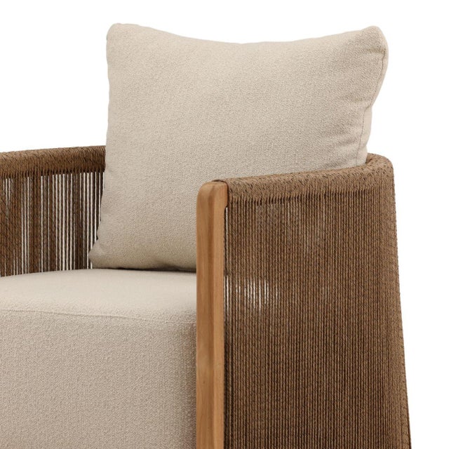 2020s Rope Wrapped Teak Outdoor Accent Chair For Sale - Image 5 of 6