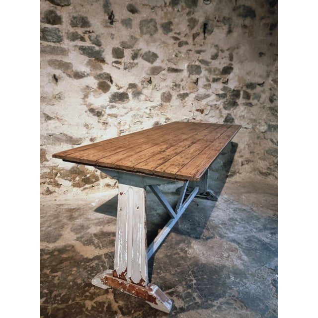 Wood Antique French Work Table, 1920 For Sale - Image 7 of 16