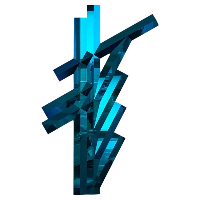 Galactica I Blue Mirror Sculpture by SB26 For Sale