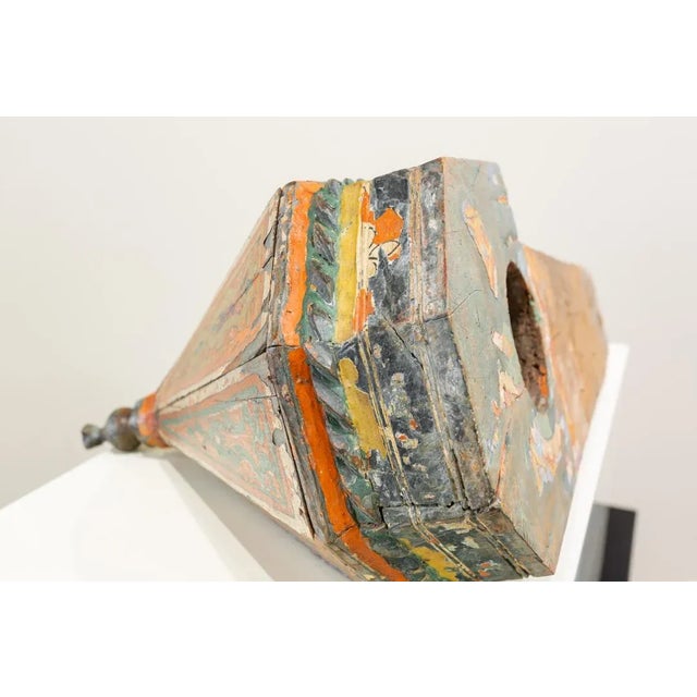 Pinacular couple made in solid wood part of an architectural door or structure. Rectangular structure in wood in its color...