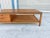 Mid-Century Modern 1960s Mid-Century Walnut Coffee Table With Four Drawers & Cane Shelf For Sale - Image 3 of 10