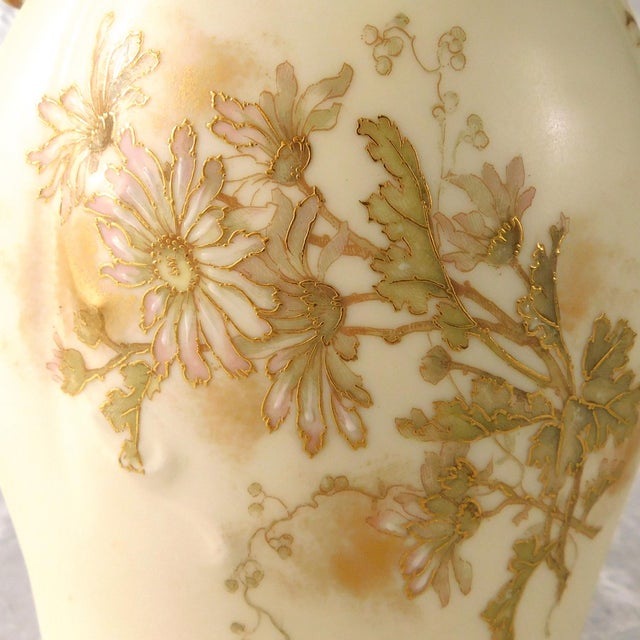 1910s Alfred Lanternier Limoges Hand Painted Cream Bisque Chocolate Pot For Sale - Image 4 of 17