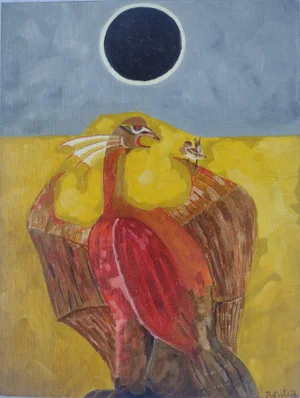 "Spreening Sparrow" (After Morris Graves) Original Oil by Anita Blythe 8 X 10