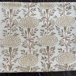 Lisa Fine Samode Flower Linen Fabric- 2 Yards For Sale