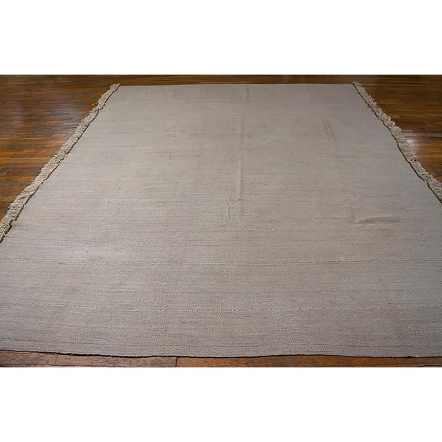 Antique Kilim, N.W. Persian rug, size: 8'2" x 9'10". Hand Knotted Pile Ivory Beige Cream White Flat Woven Kilim Wool...