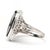 Vintage 14k White Gold Black Onyx & Diamond Navette Filigree Ring, Ring Size 6 For Sale - Image 4 of 6