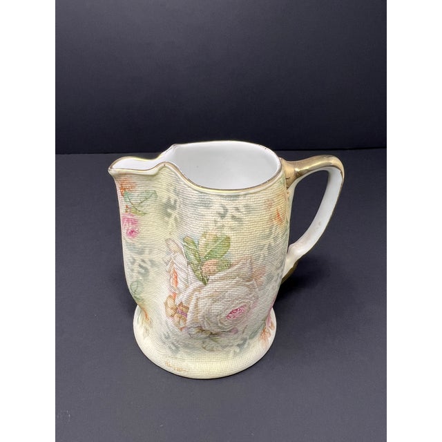 Antique Royal Bayreuth Bavaria Rose Tapestry Porcelain Floral Dresser Set Vase & Pitcher c.1900 For Sale - Image 10 of 12