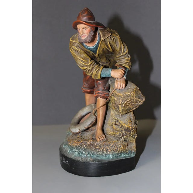 Terracotta Figure of a Breton Fisherman, 1900 For Sale - Image 10 of 12