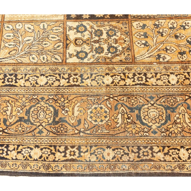 Late 19th Century Fine Antique Persian Kirman Botanic Handmade Wool Rug For Sale - Image 5 of 9