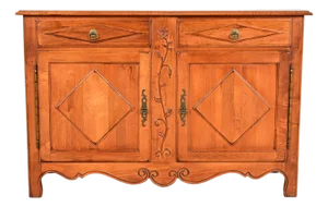 Ethan Allen French Provincial Louis XV Carved Solid Maple Sideboard or Bar Cabinet