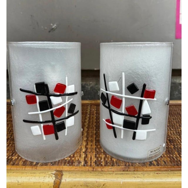 Metal Murano Glass Wall Lights from La Murina, Italy, 1980, Set of 2 For Sale - Image 7 of 10