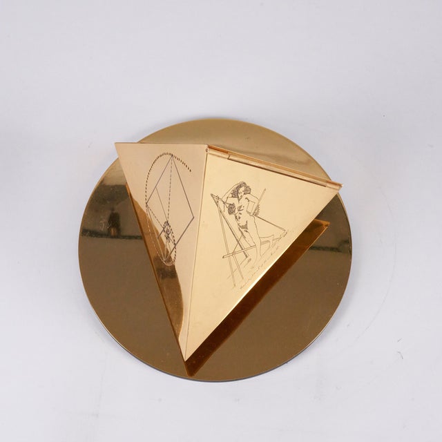 Table Lamp Sculpture Model the Tetrahedron the Fire by Salvator Dali, Milan, 1980s For Sale - Image 12 of 18