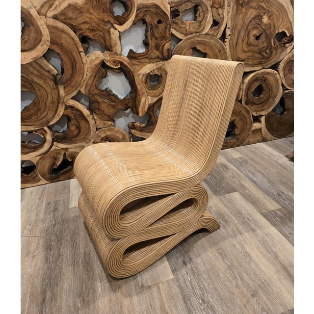 Boho Chic Natural Rattan Snake Chair For Sale - Image 3 of 7