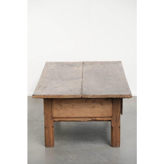 Antique Southern European Fruitwood Coffee Table with Drawer For Sale - Image 4 of 13