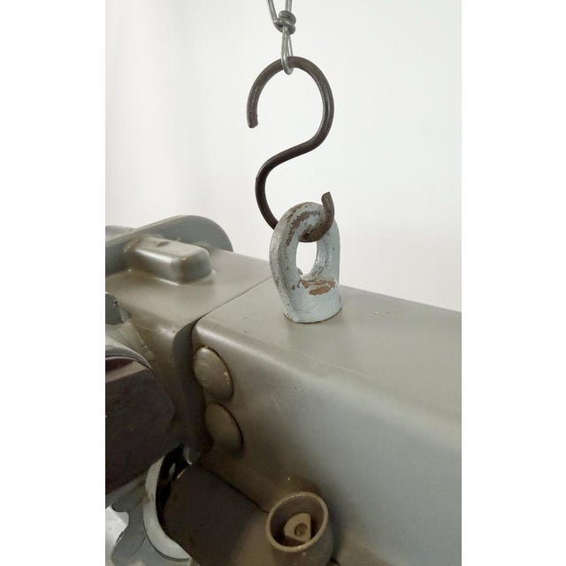 Metal Industrial Grey Hanging Tube Light from Elektrosvit, 1970s For Sale - Image 7 of 18