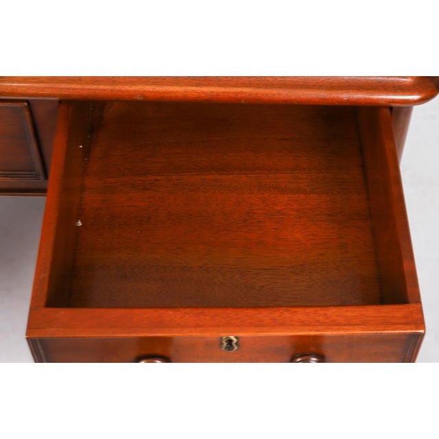 Vintage Flame Mahogany Twin Pedestal Desk For Sale - Image 15 of 18