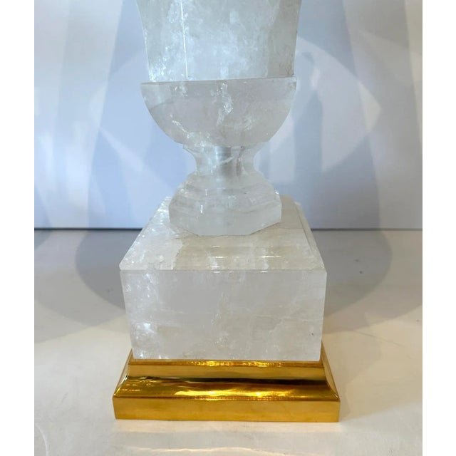 Contemporary "Lucca" Solid Rock Crystal Lamp by Antonio's Bella Casa For Sale - Image 3 of 6