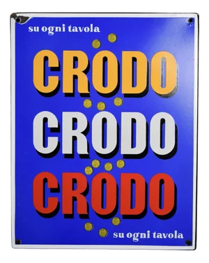 Italian Enamel Crodo Publicity Sign, 1966
