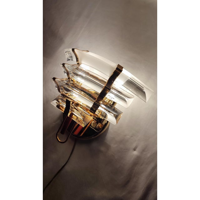 Crystal Wall Lamp Italy, 1980s For Sale - Image 6 of 10