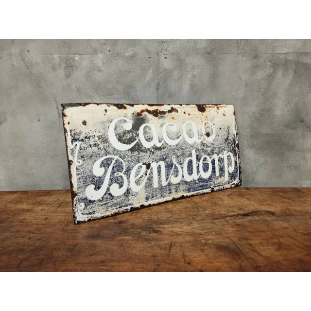 Antique Enamel Advertising Sign, 1900s For Sale - Image 4 of 11
