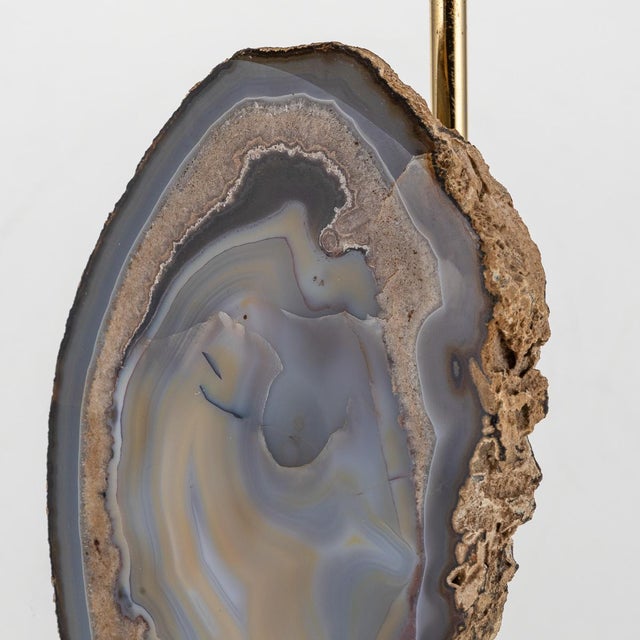 Agate and Brass Table Lamp by Willy Daro, Belgium, 1970s For Sale - Image 9 of 11
