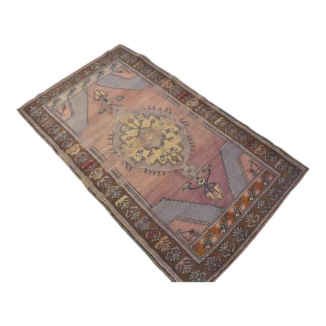 Small Bohemian Vintage Area Carpet For Sale