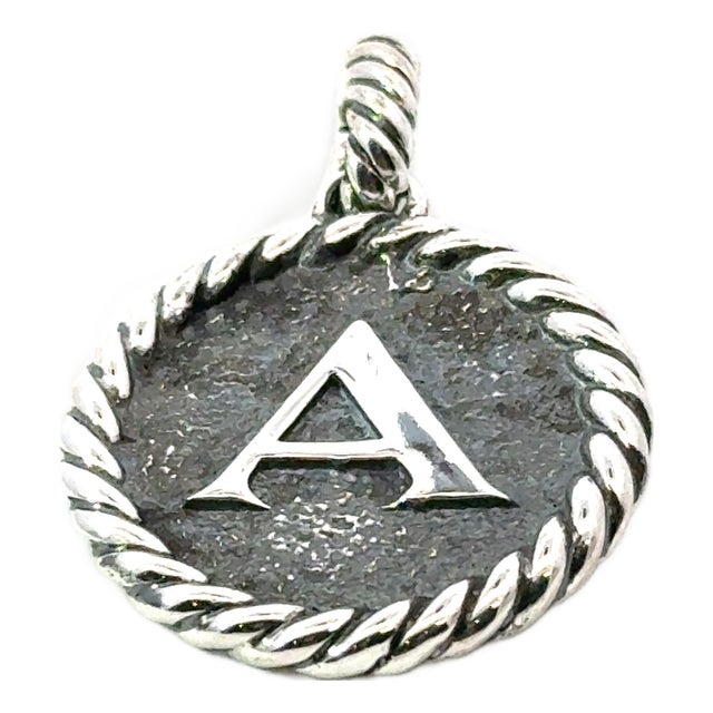 1990s David Yurman Letter a Amulet Sterling Silver Estate For Sale