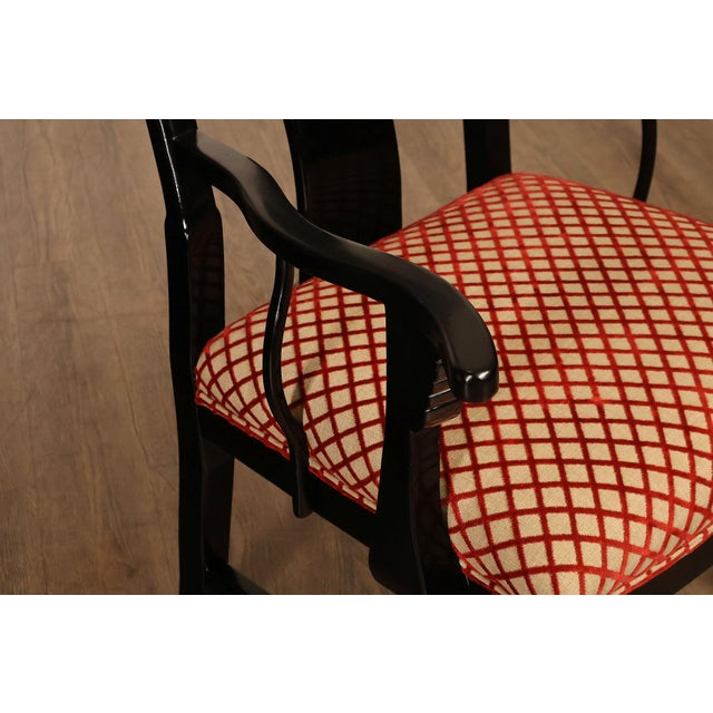 12 Custom Black Lacquered Asian Inspired Dining Chairs For Sale In Philadelphia - Image 6 of 18
