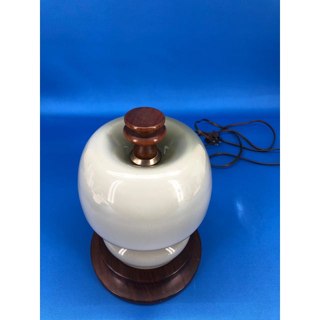 Italian Mid-Century Modern Opaline Shade Night Table Lamp, Mid 20th Century For Sale - Image 9 of 12