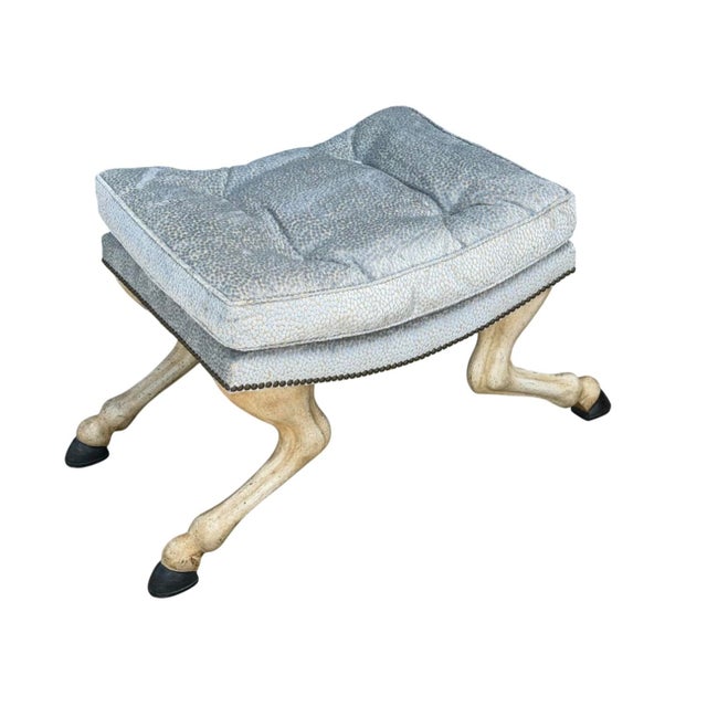 18th C Style Horse Leg & Hoof Vanity Stool or Bench by Randy Esada Designs.