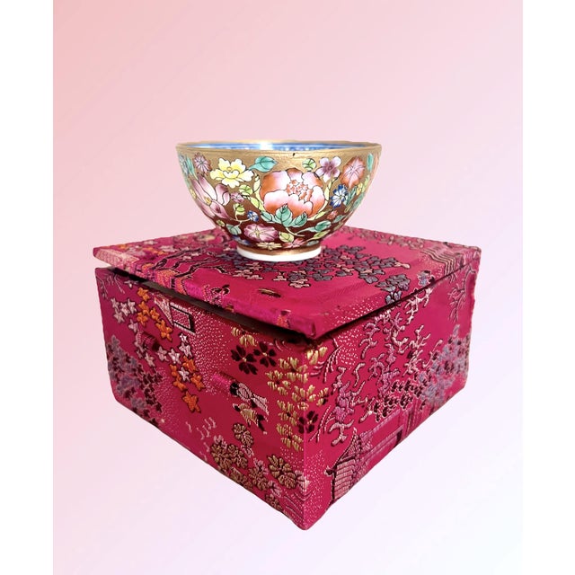 Fine Chinese Translucent Famille Rose 'Eggshell' Porcelain & Gilt Bowl (Millefleurs/Hundred Flowers) For Sale - Image 11 of 11