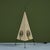 Tripod postmodern paper shade table lamp with black enameled frame. The table lamp showcases a triangular paper shade with...