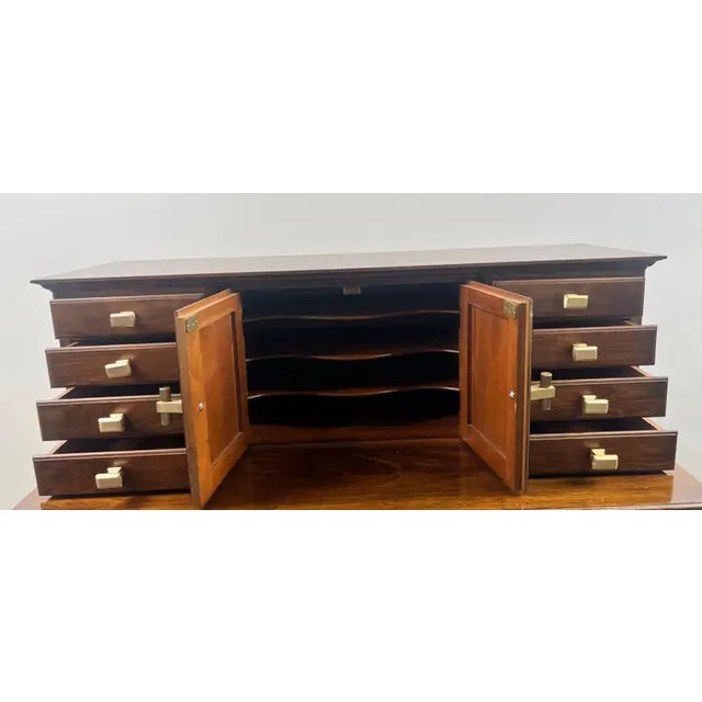 Queen Anne Style Pennsylvania House Secretary Writing Desk in Cherry Wood For Sale - Image 9 of 16