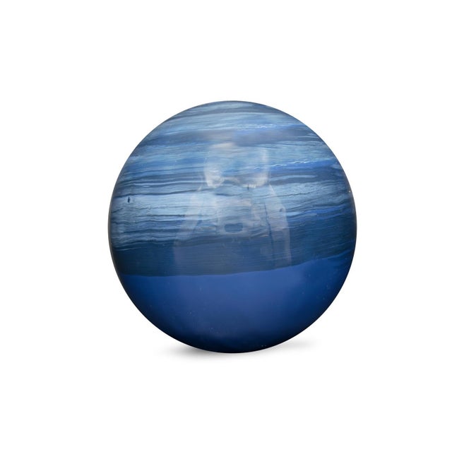 2020s Madagascar Sapphire Decorative Metal Orbs- Small For Sale - Image 5 of 9