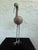 Mid 20th Century Pair of Vintage Bronze Patina Crane Sculptures in Complementary Poses For Sale - Image 5 of 12