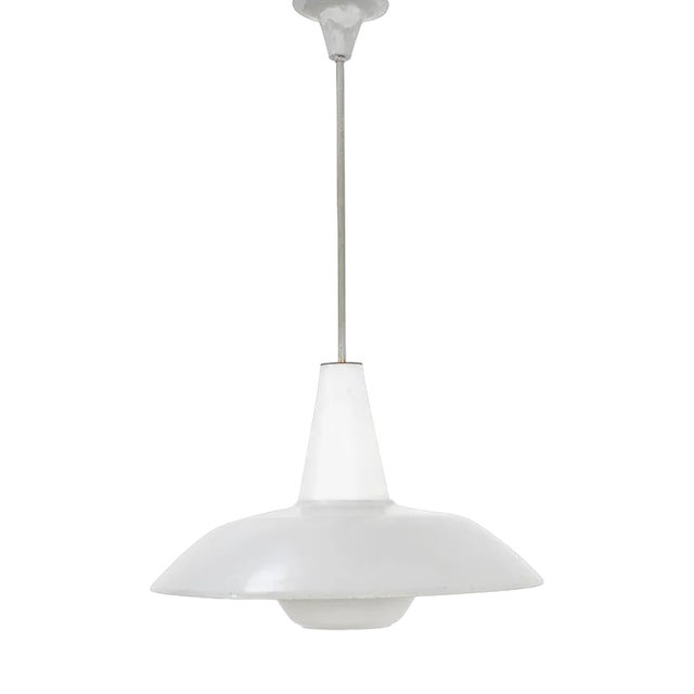 Pendant Lamp in Light Grey, 1950s For Sale
