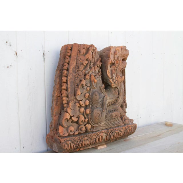 Terra Cotta 19th Century Carved Thai Dragon Temple Carving For Sale - Image 8 of 12