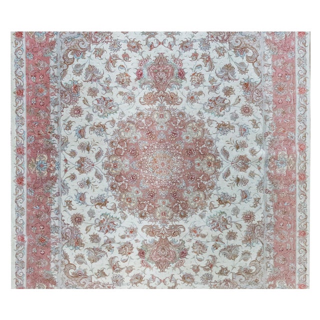 Textile Vintage Tabriz Rug For Sale - Image 7 of 15