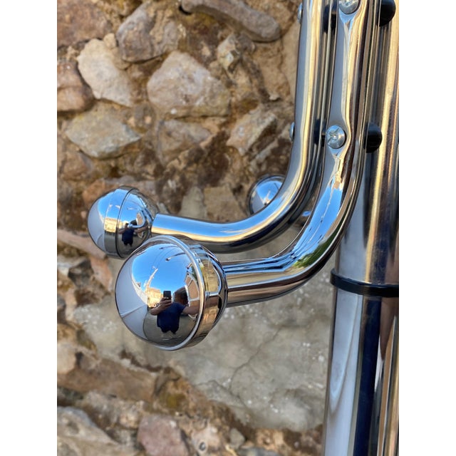 Silver Vintage Chrome Metal Coat Rack, 1970s For Sale - Image 8 of 18