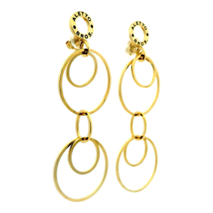 1980s Pair of itlaian Aletto Brothers 18k Gold Long Link Drop Earrings