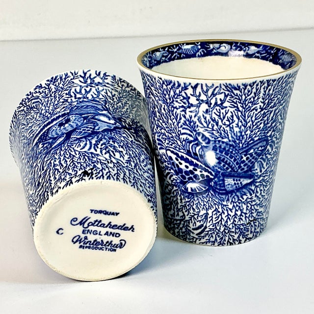 1990s Vintage English Coastal Boho Chic Mottahedeh Torquay 8 Oz Lowball Glasses - A Pair. For Sale - Image 9 of 9