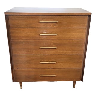 Vintage American Mid-Century Modern Commode Tall Chest by John Stuart For Sale