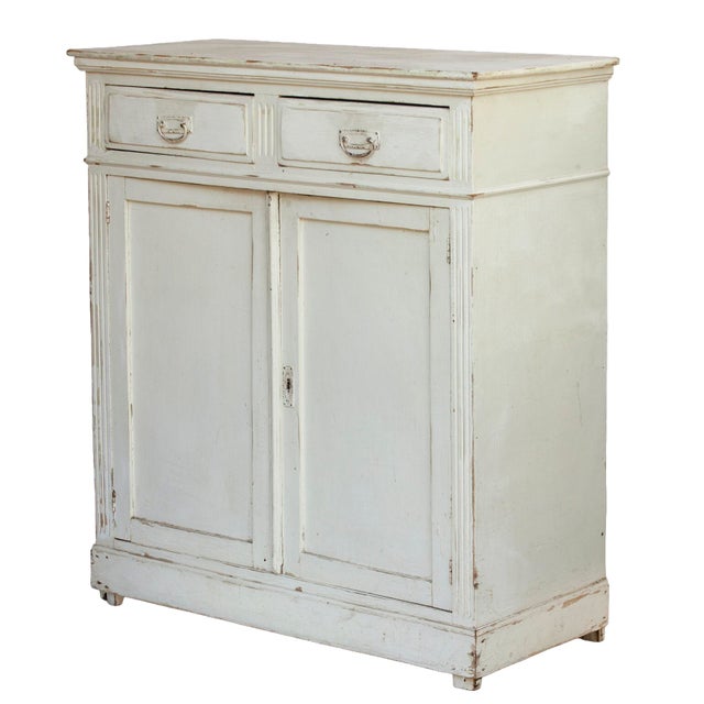 Shabby Chic Antique American White Hutch For Sale - Image 3 of 8