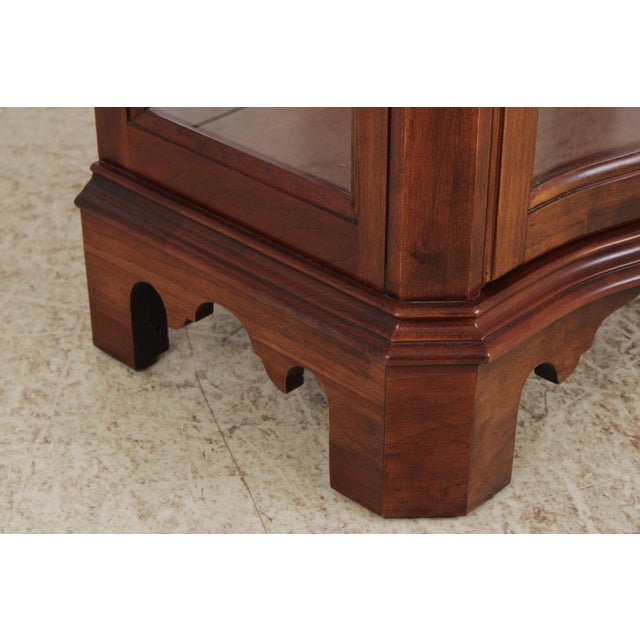 Pair Jasper Cherry 1 Door Glass Curio Display Cabinets For Sale - Image 12 of 18