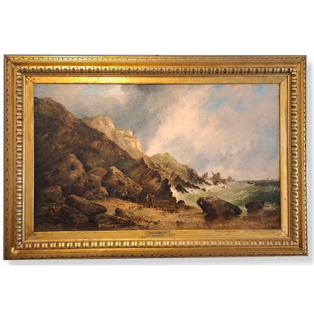 John Syer, Shipwreck on the Cornwall Coast, Oil on Canvas For Sale - Image 11 of 11